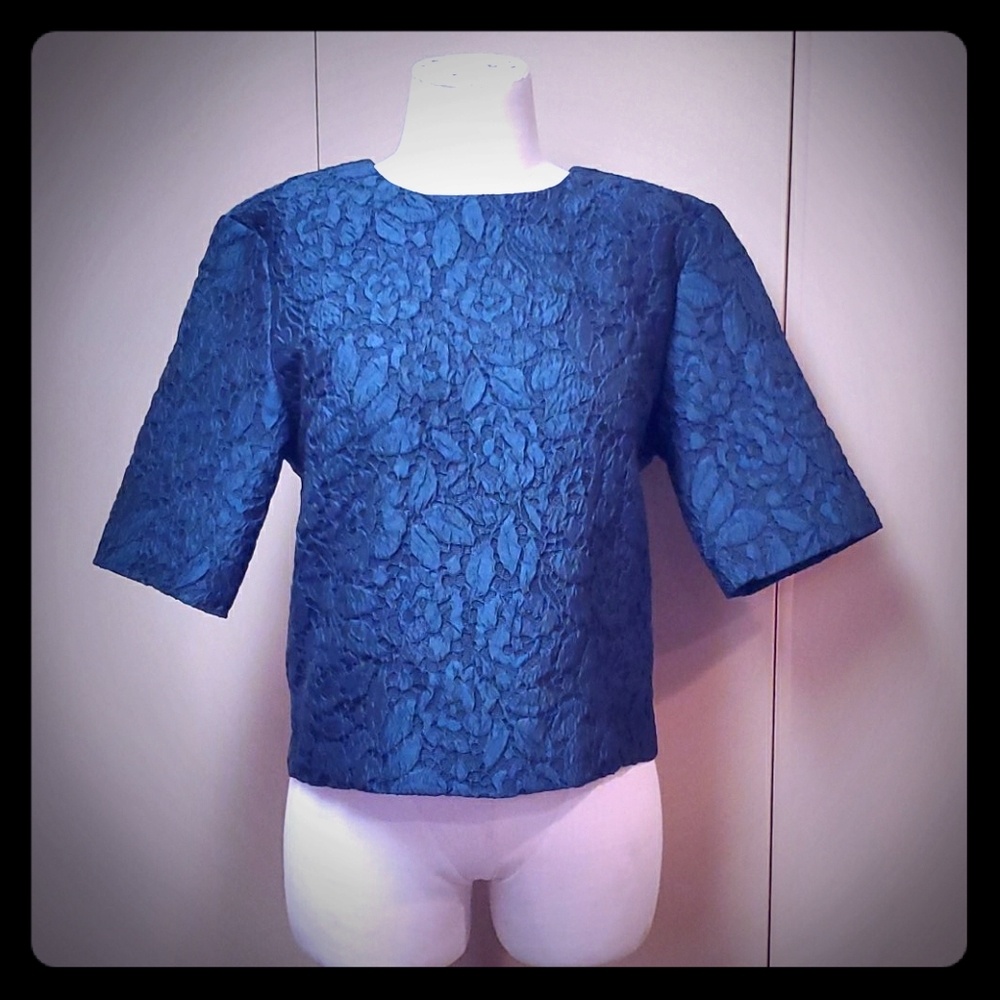 Dorothy Perkins crop top dark green floral top